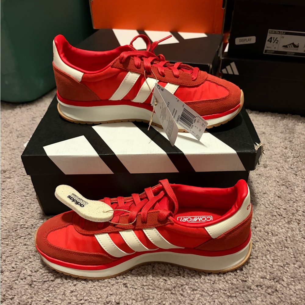 Adidas Run 70s Red and White Shoes